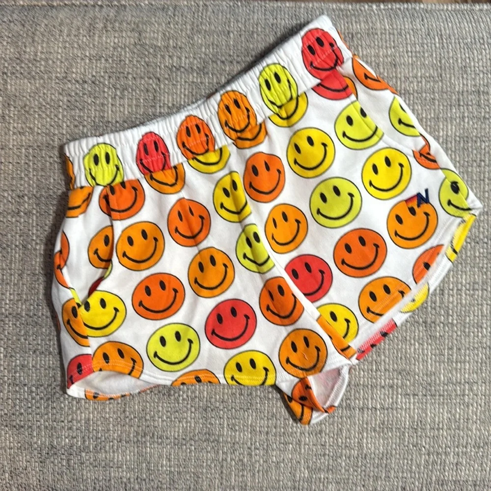 Aviator Nation Smiley Face Repeat‎ Set Shorts//Sleeveless Hoodie Size Medium - Picture 8 of 9